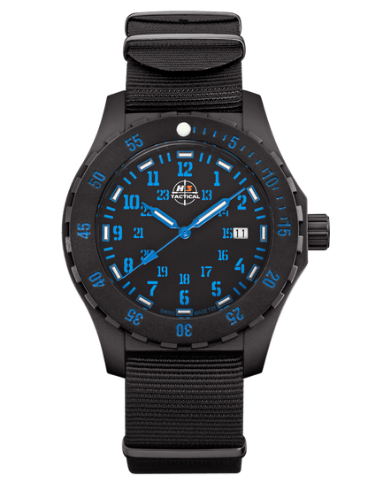 H3TACTICAL Trooper Carbon Blue H3 Uhr mit Natoband