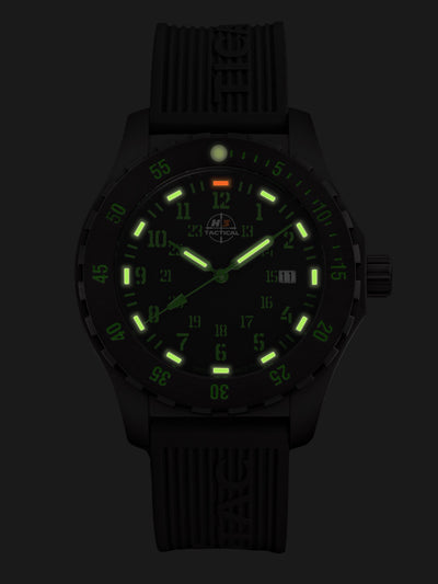 H3TACTICAL Trooper Carbon Green H3 Uhr mit Silikonband