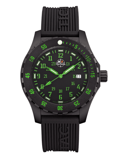 H3TACTICAL Trooper Carbon Green H3 Uhr mit Silikonband