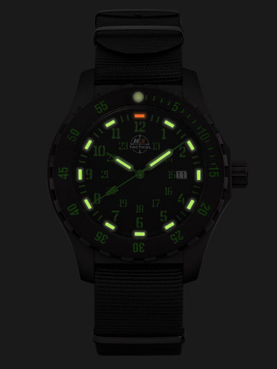 H3TACTICAL Trooper Carbon Green H3 Uhr mit Natoband