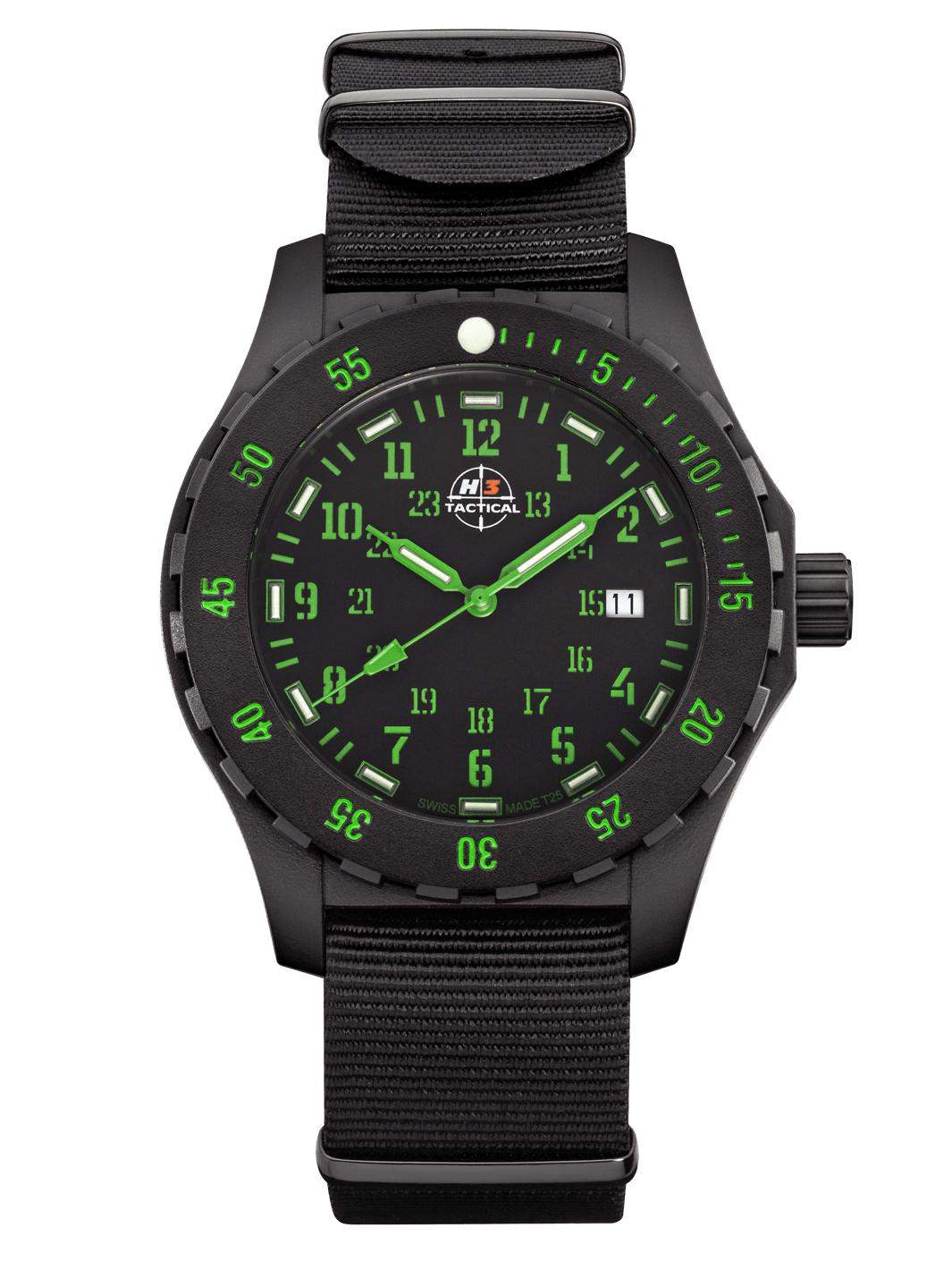 H3TACTICAL Trooper Carbon Green H3 Uhr mit Natoband