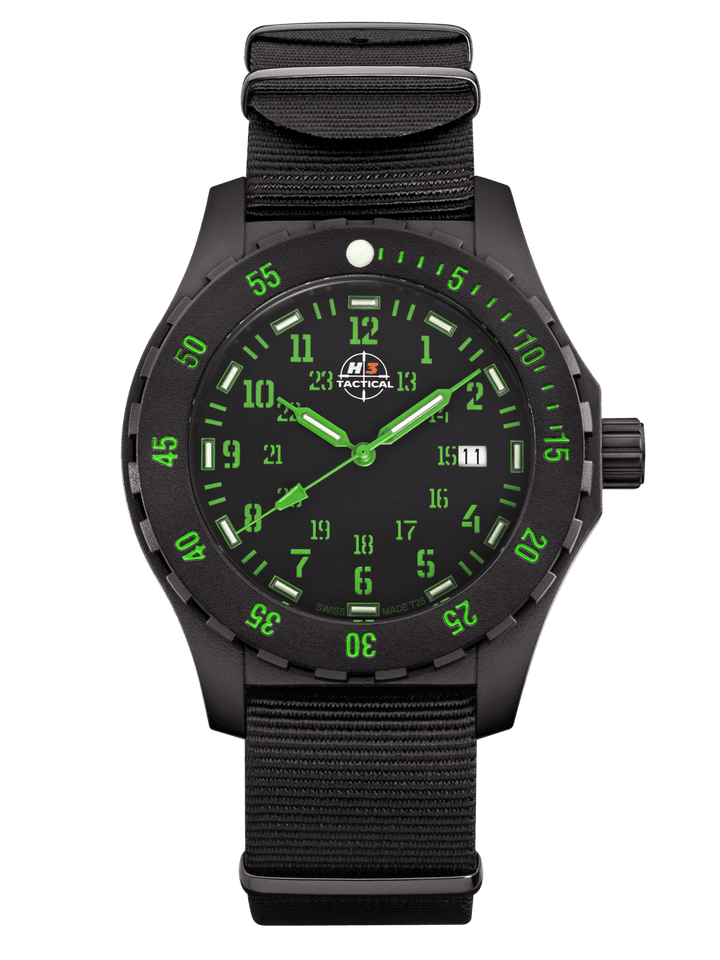 H3TACTICAL Trooper Carbon Green H3 Uhr mit Natoband
