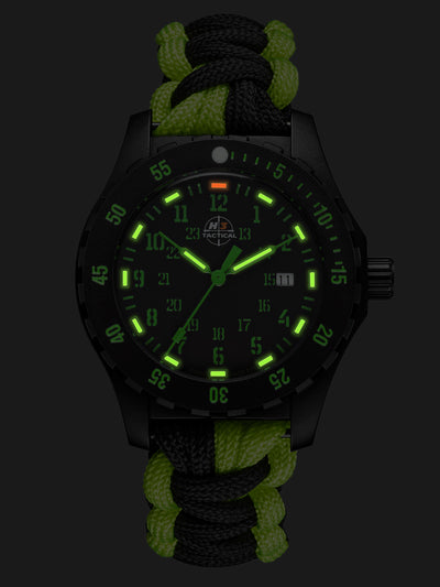 H3TACTICAL Trooper Carbon Green H3 Uhr mit Paracordband