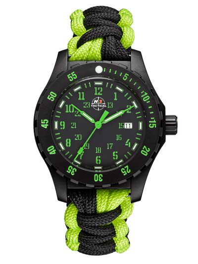 H3TACTICAL Trooper Carbon Green H3 Uhr mit Paracordband