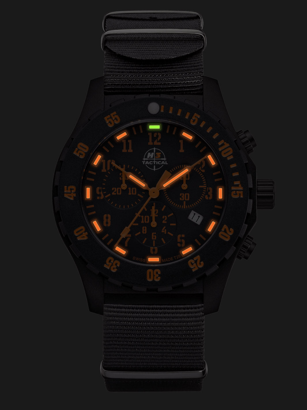 H3TACTICAL Trooper Carbon Orange Chronograph H3 Uhr mit Natoband