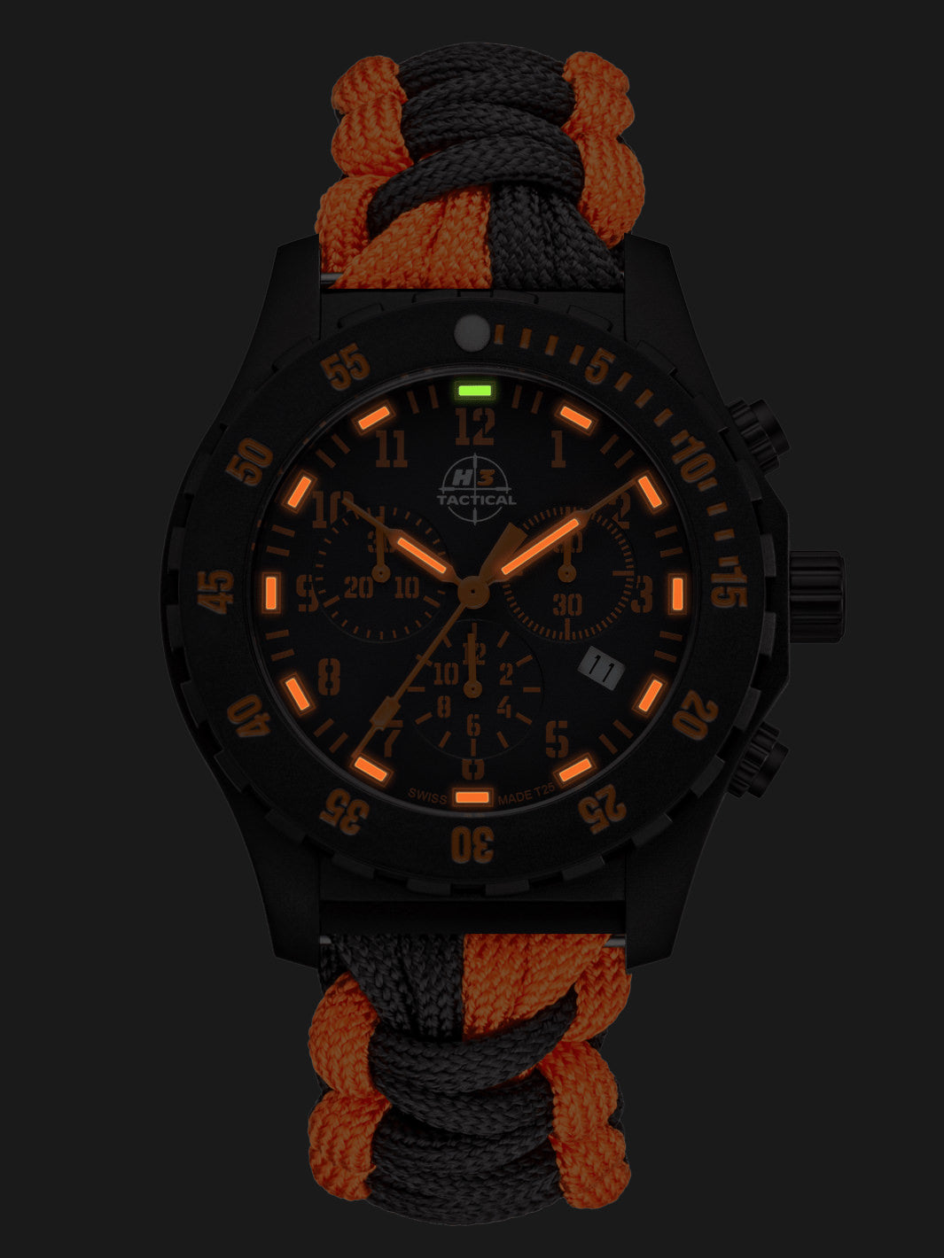H3TACTICAL Trooper Carbon Orange Chronograph H3 Uhr mit Paracordband