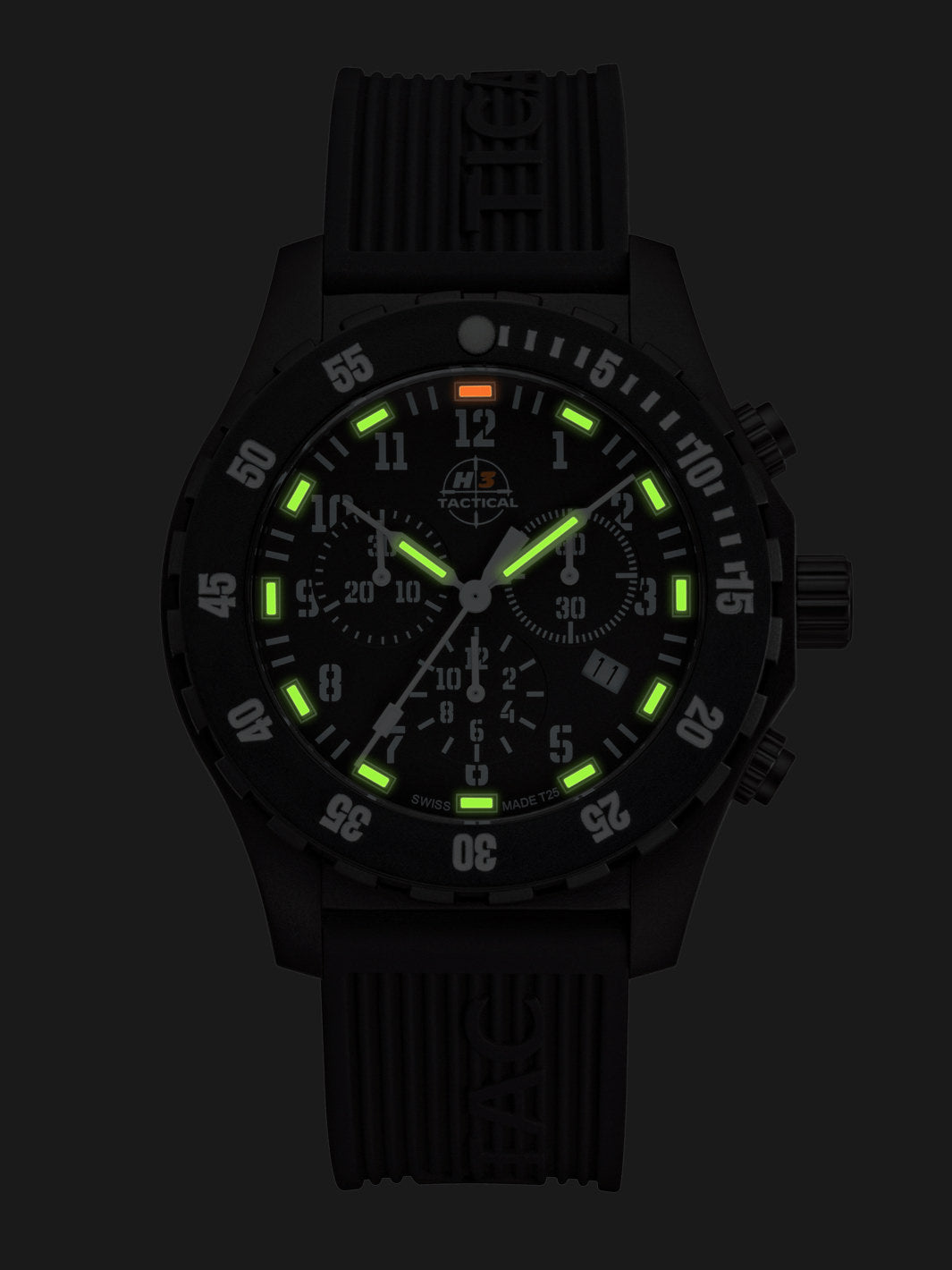 H3TACTICAL Trooper Carbon White Chronograph H3 Uhr mit Silikonband