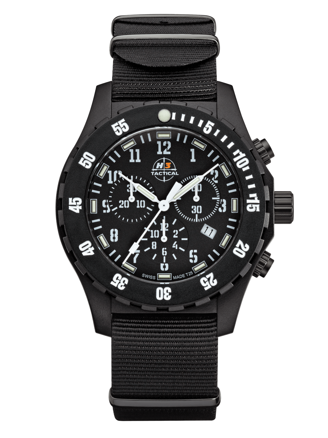 H3TACTICAL Trooper Carbon White Chronograph H3 Uhr mit Natoband