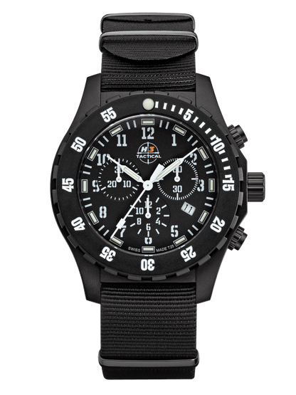 H3TACTICAL Trooper Carbon White Chronograph H3 Uhr mit Natoband