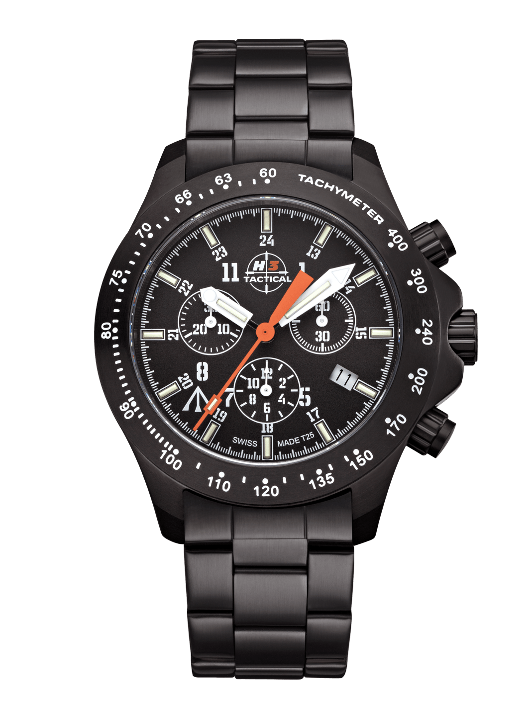 H3TACTICAL Trooper Chronograph H3 Uhr mit Edelstahlband
