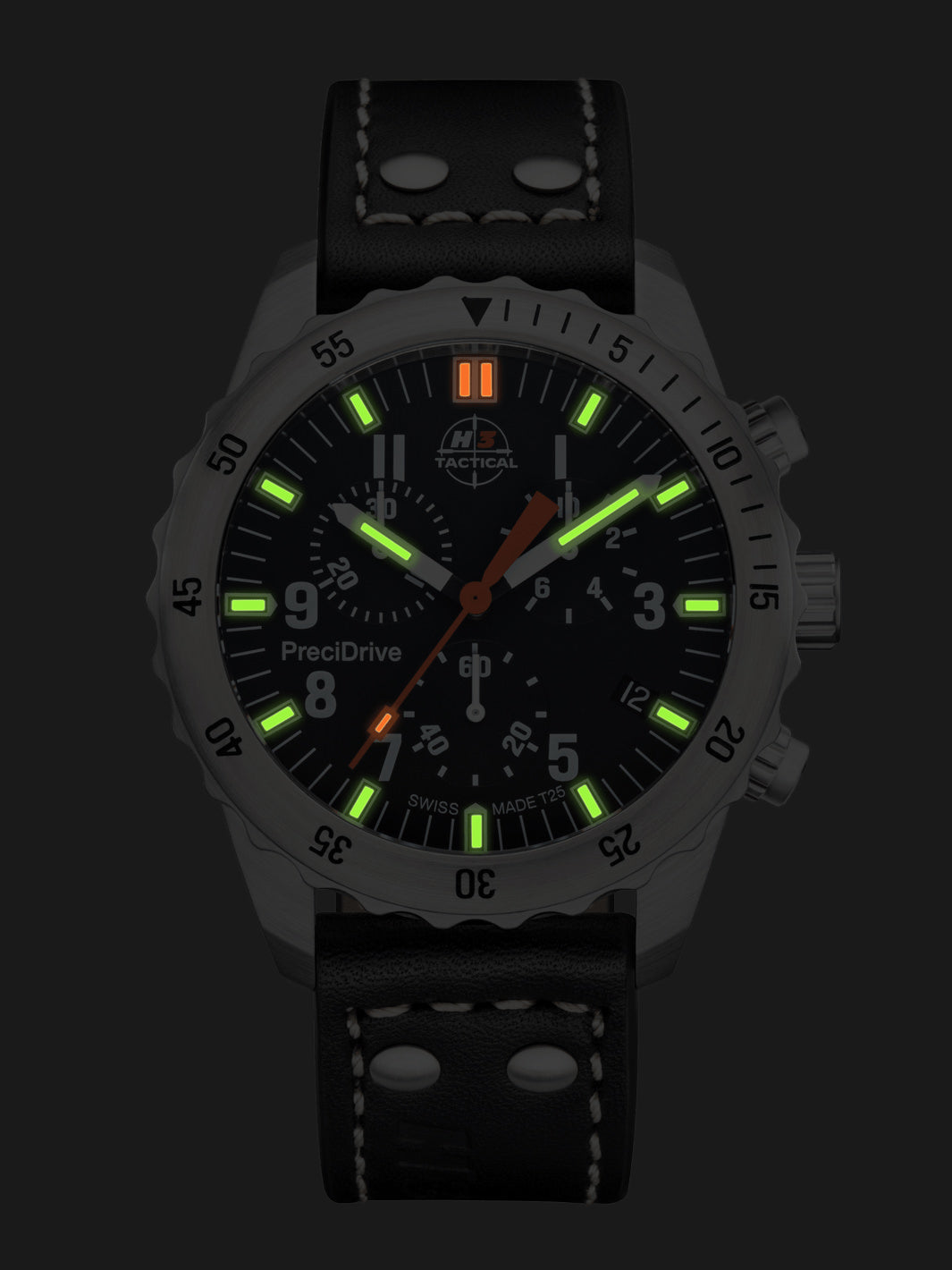 H3TACTICAL S.W.A.T. Diver Chronograph H3 Uhr mit Lederband