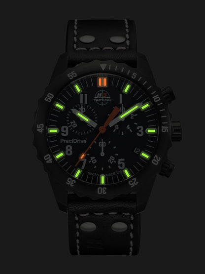 H3TACTICAL S.W.A.T. Diver Chronograph H3 Uhr mit Lederband