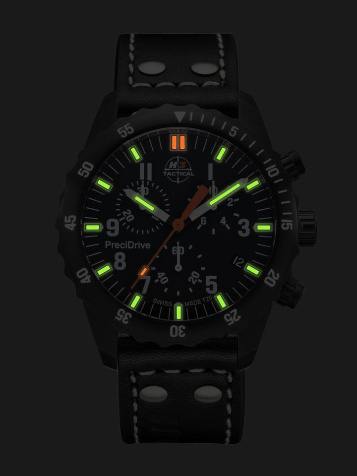 H3TACTICAL S.W.A.T. Diver Chronograph H3 Uhr mit Lederband