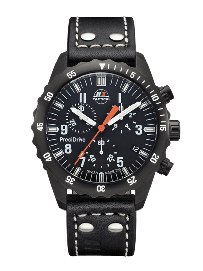 H3TACTICAL S.W.A.T. Diver Chronograph H3 Uhr mit Lederband