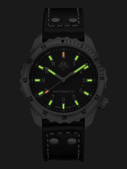 H3TACTICAL S.W.A.T. Diver Automatik H3 Uhr mit Lederband