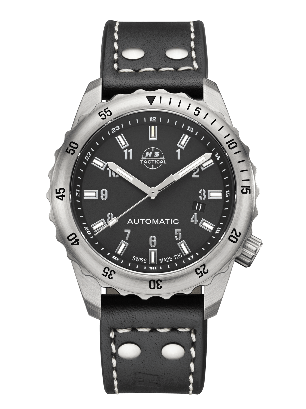 H3TACTICAL S.W.A.T. Diver Automatik H3 Uhr mit Lederband