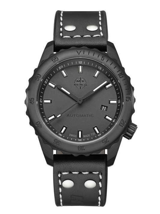 H3TACTICAL S.W.A.T. Diver Automatik H3 Uhr mit Lederband