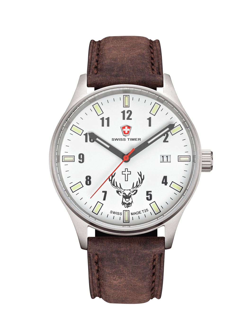 SWISS TIMER Trapper H3 Uhr Hubertus mit Lederband